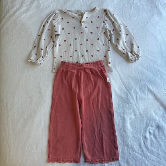 Long Sleeve Top and Wide Flare Pants Set - Picture 1 of 11